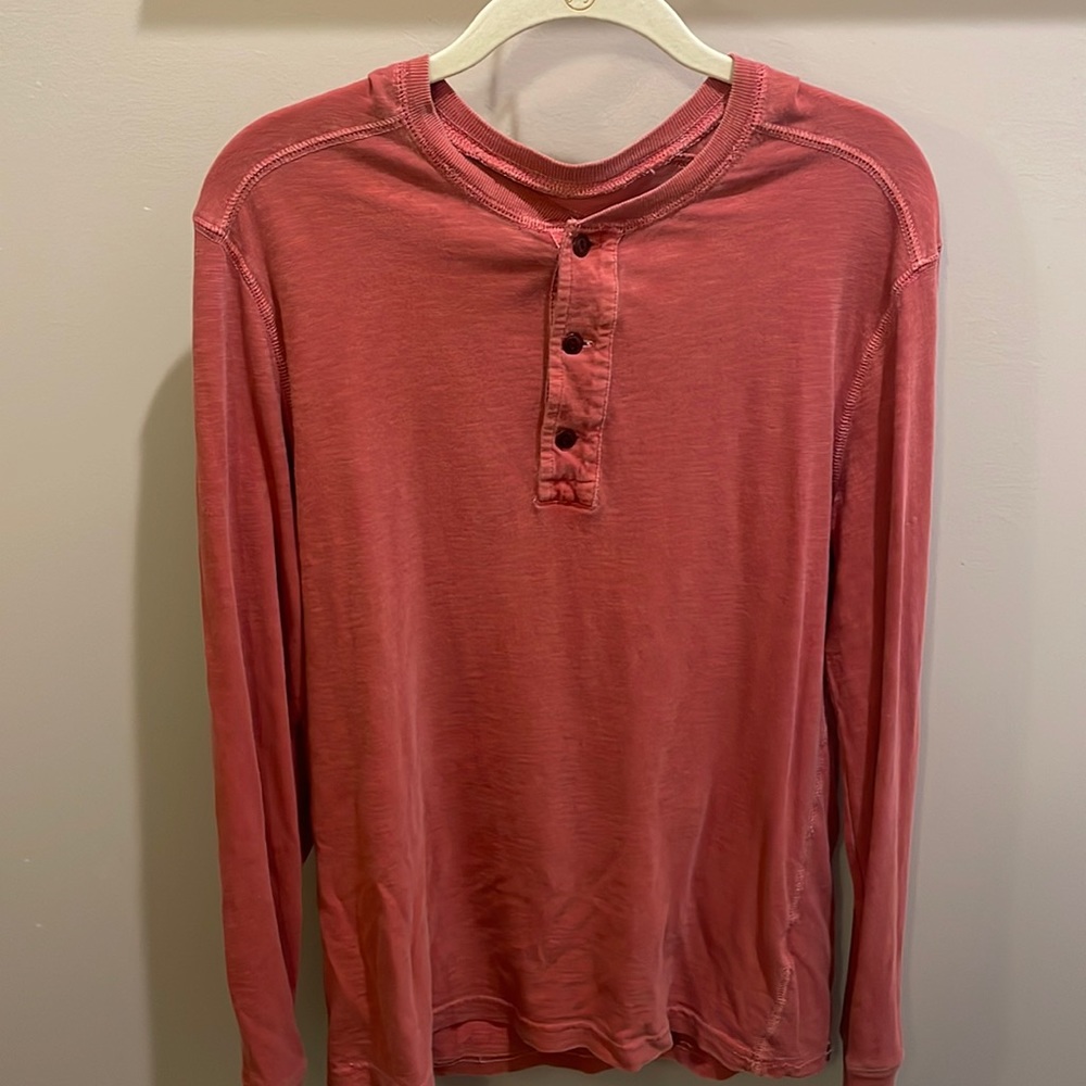 J.crew mens long sleeve Henley -  S - burnt orange